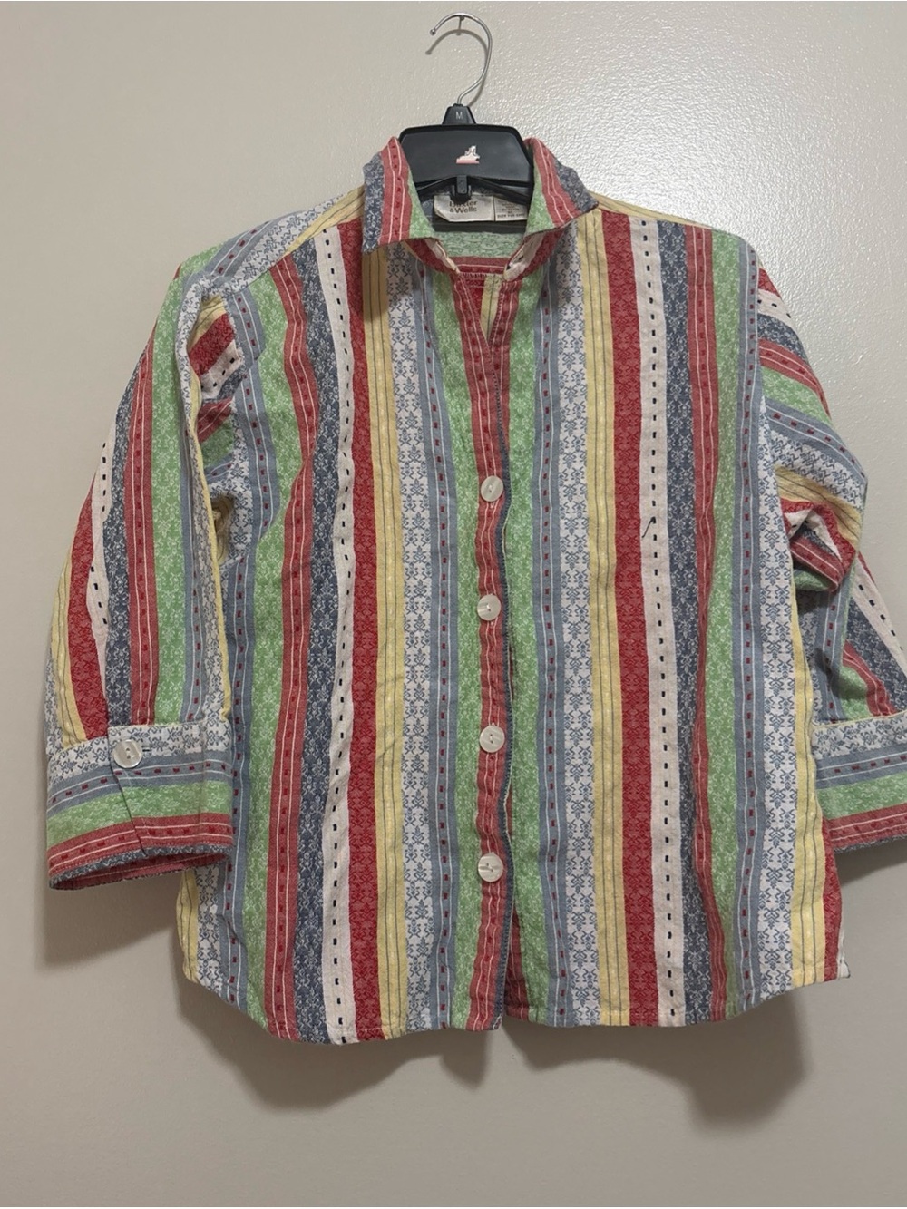 Women's Multicolor Striped Button-Down Shirt